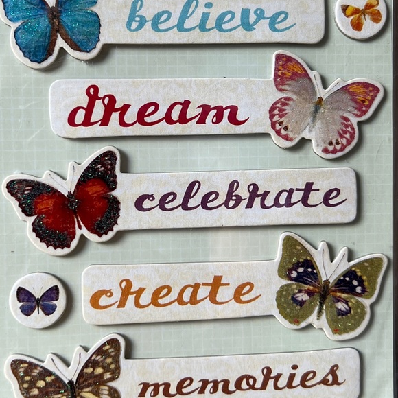 Studio 112 Positive Butterfly Chipboard Stickers Scrapbooking Crafts NWT - Picture 3 of 6